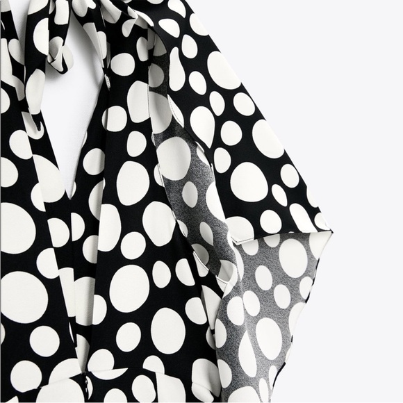 NWT - Zara Studio Limited Edition Black and White Polka Dot Jumpsuit - Picture 6 of 11